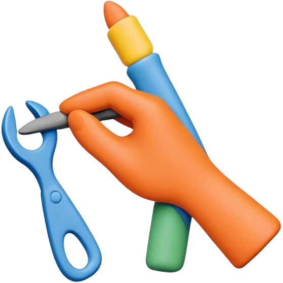 Clay modeling icon, colorful plasticine being shaped into a figure, sculpting tools, minimalistic style, clean lines, transparent background. emoji