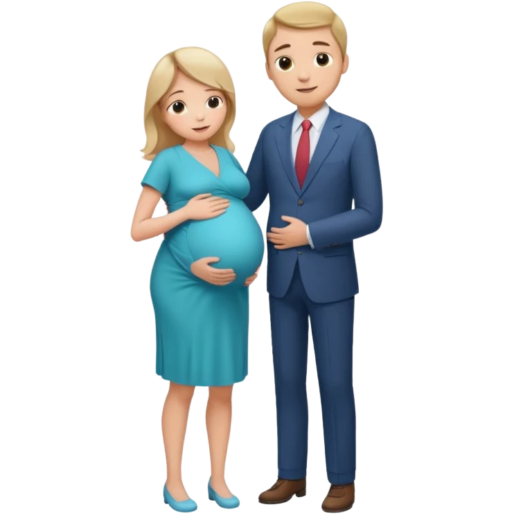 Девушка беременная, рядом ее обнимает мужчина и они стоят на фоне роддома emoji