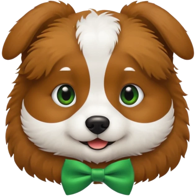 dog with a green bow tie emoji