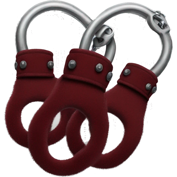 Dark red fuzzy handcuffs emoji