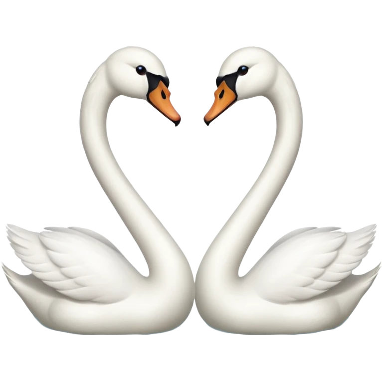 two swans in love but make it look like not ai emoji
