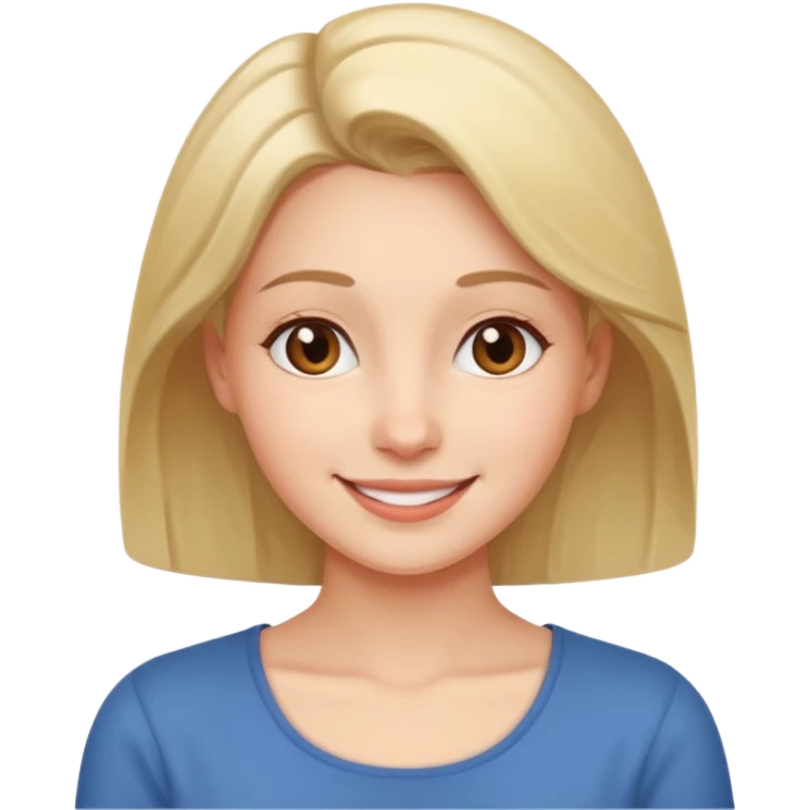 Woman tilting her head towards her shoulders, face is relaxed emoji