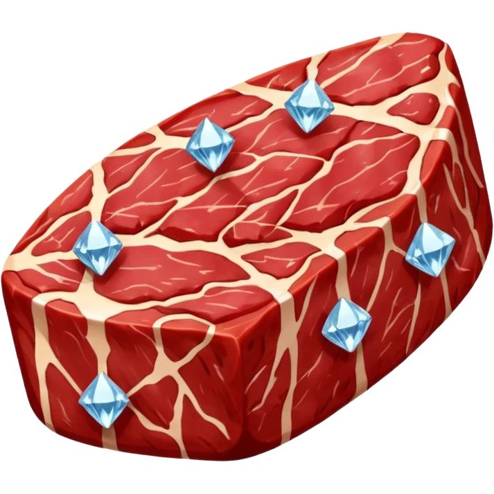 Meat with diamond textur and color emoji