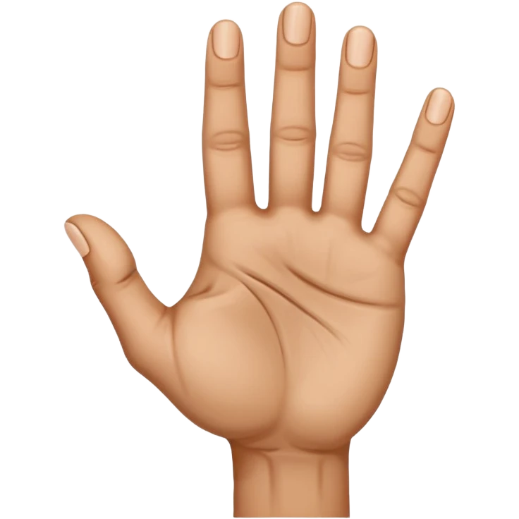 the Arabic middle finger, khod symbol. an open palm with the middle finger bent down a little more than 90 degrees emoji