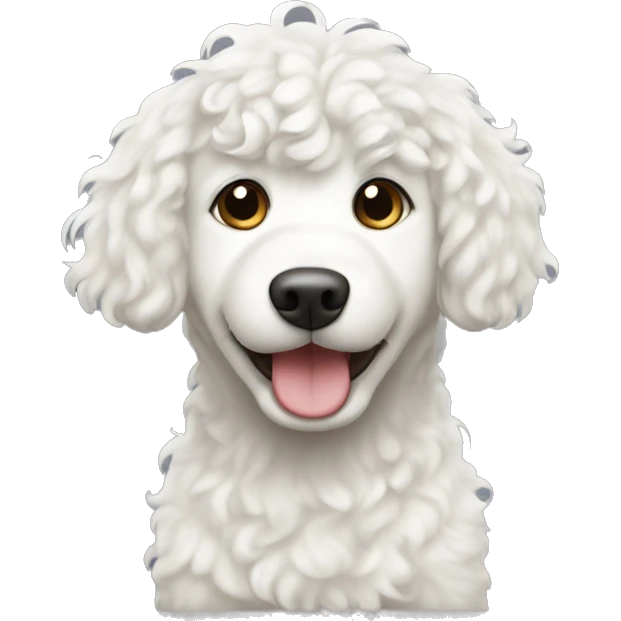 White dog with curly hair ￼ emoji
