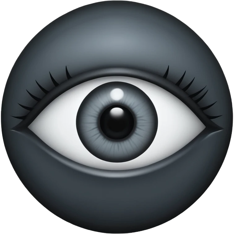 Minimal emoji, gothic futuristic eye, cold grey sclera, pupil replaced by a solid black number 8, occult cyber aesthetic, sharp clean lines, flat emoji design, centered, transparent background emoji