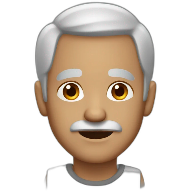 old man, grey hair, brown eyes emoji
