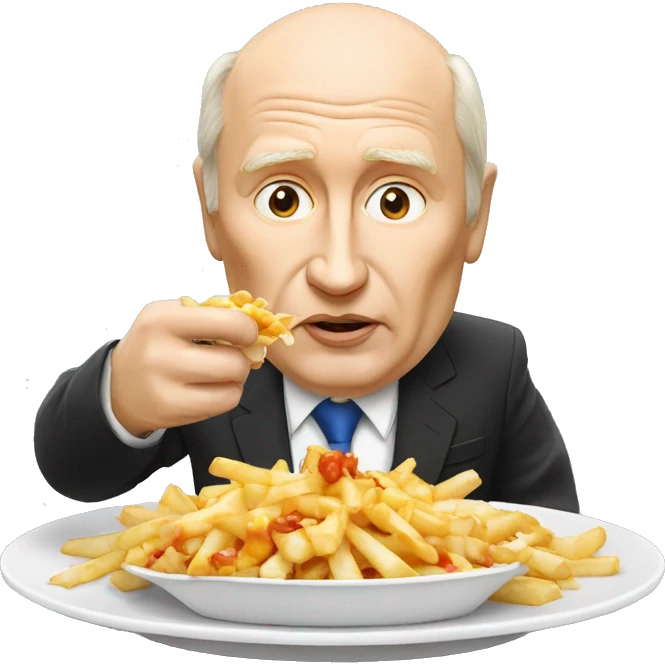 Vladimir Poutine qui mange une poutine  emoji