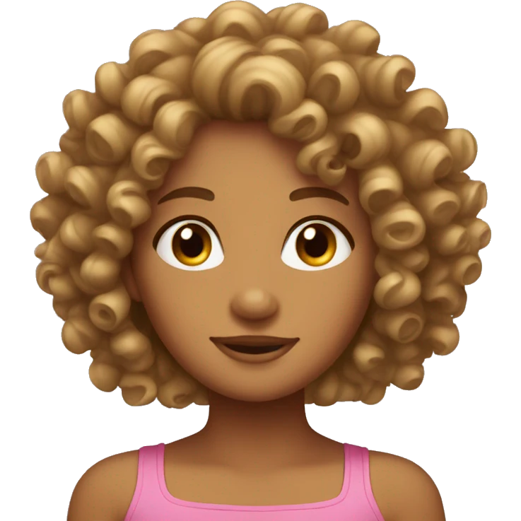 Curly hair tan girl emoji