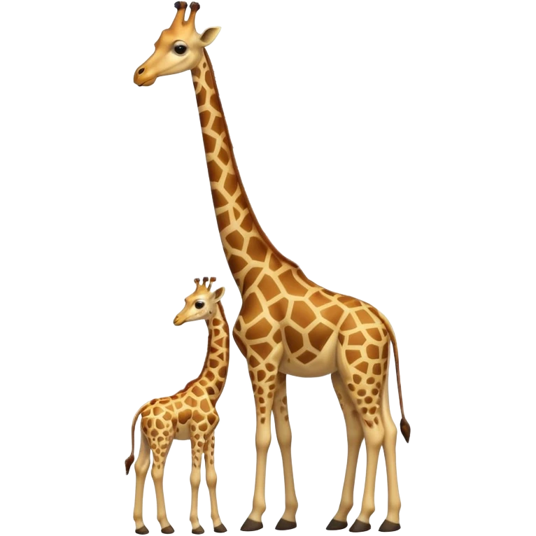 High resolution giraffe with its baby emoji