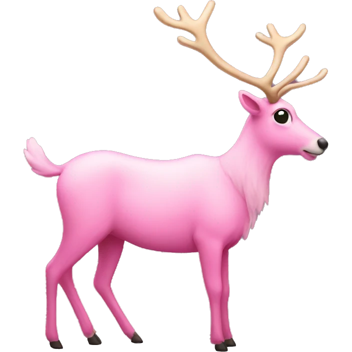 Pink reindeer  emoji
