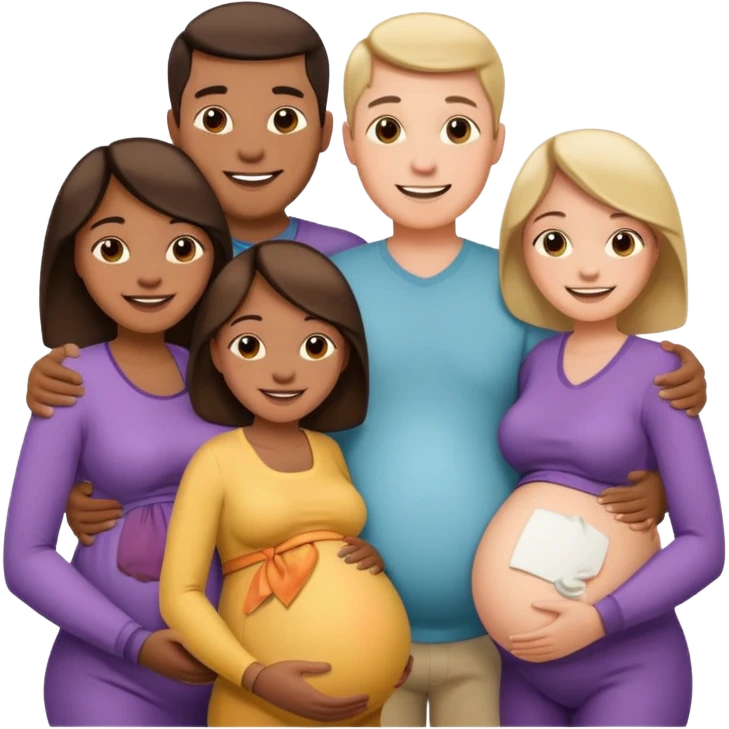 A large family grandmothers paternal aunts maternal sister great grandparents and a pregnant couple  emoji