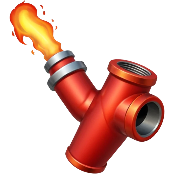 Red hot pipe emoji