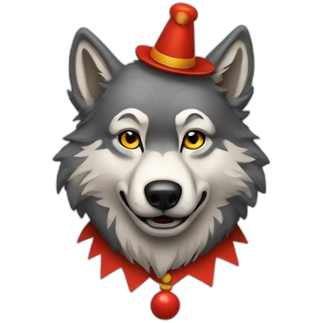 Wolf clown  emoji