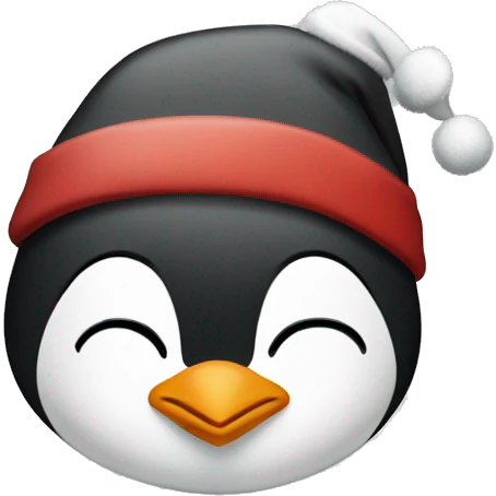 penguin with santa hat emoji