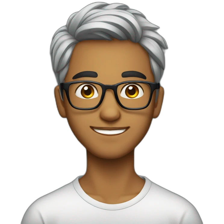 A 19 years old Bengali guy with goate and clear glasses emoji