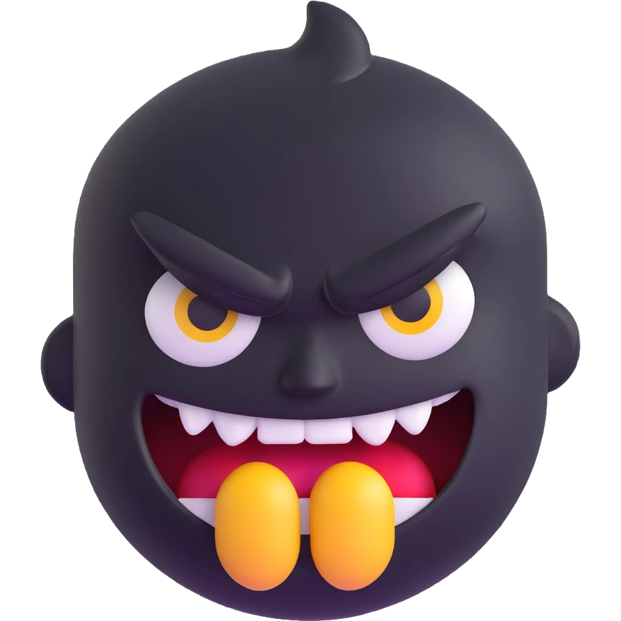 angry emoji face with gritted teeth, intense eyes emoji