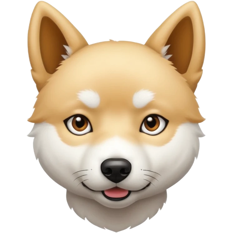 White Jindo dog has shrap face line emoji