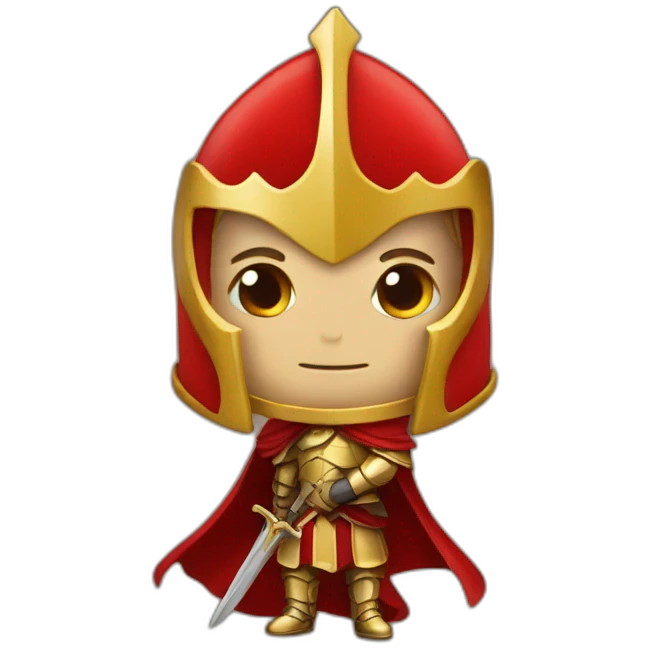 golden knight with red cape emoji