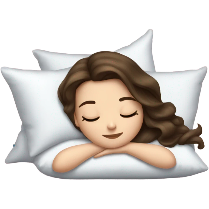 sleeping beauty brunette white girl with a silk pillow emoji
