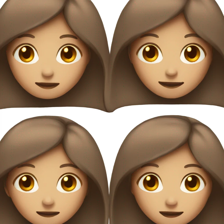 smiling girls with brown hair emoji