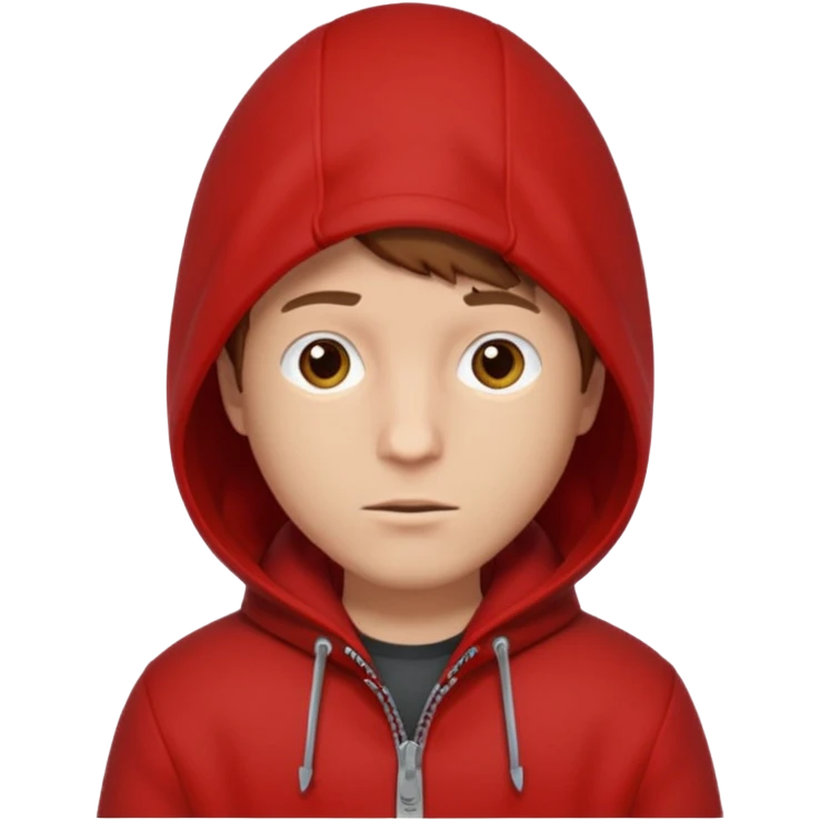 Man in red coat, hood down emoji