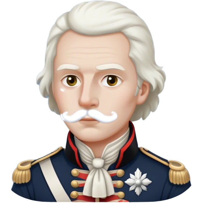 British revolutionary war soldier with white powder around his nose  emoji