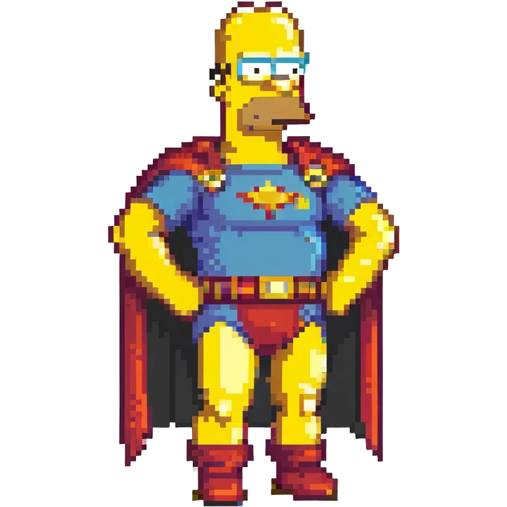 Homer Simpson dressed as a superhero emoji