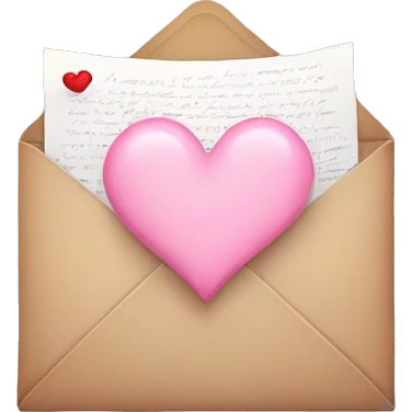 Love letter with light pink heart emoji