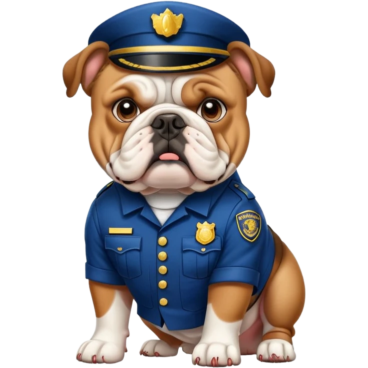 english bulldog in a security uniform emoji