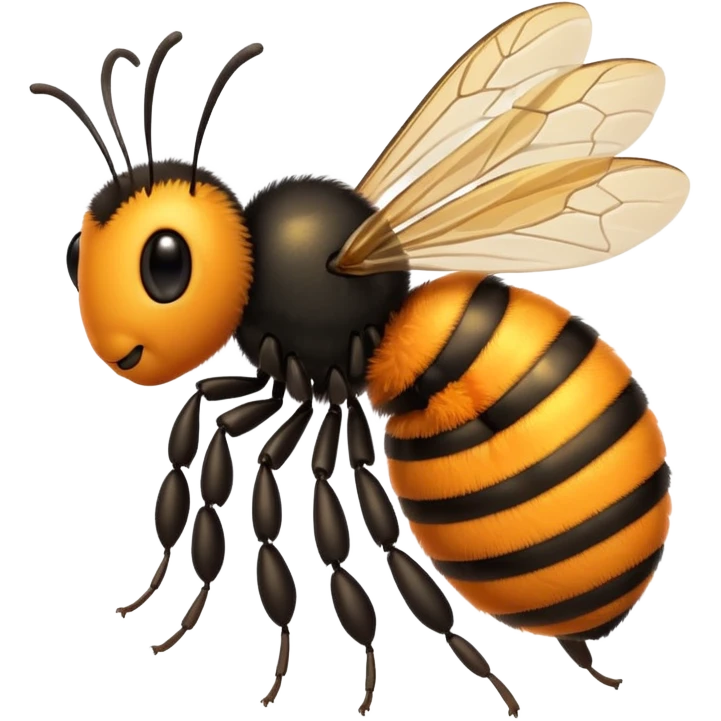 Lebah dadanya warna orange dan ekornya warna hitam  emoji