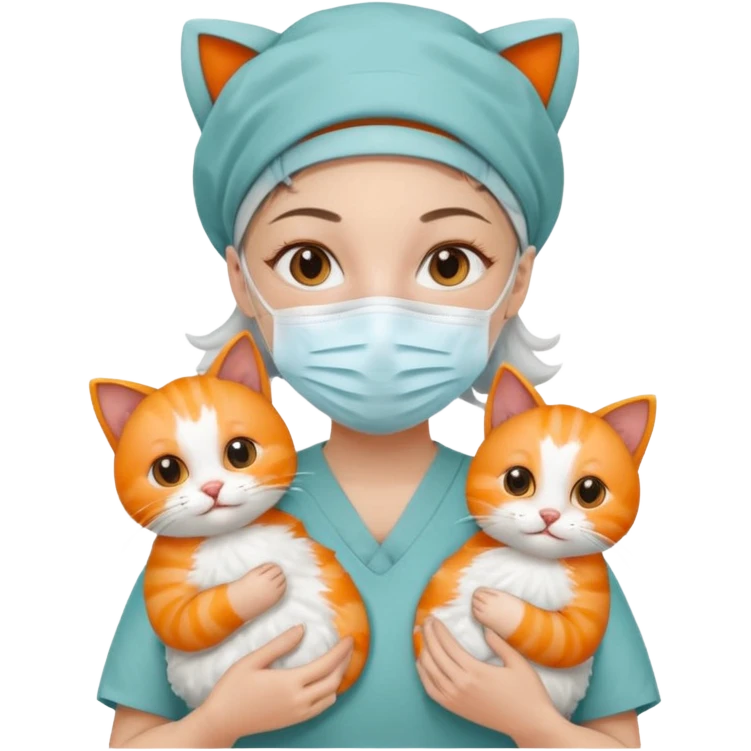 scrub nurse with cats emoji
