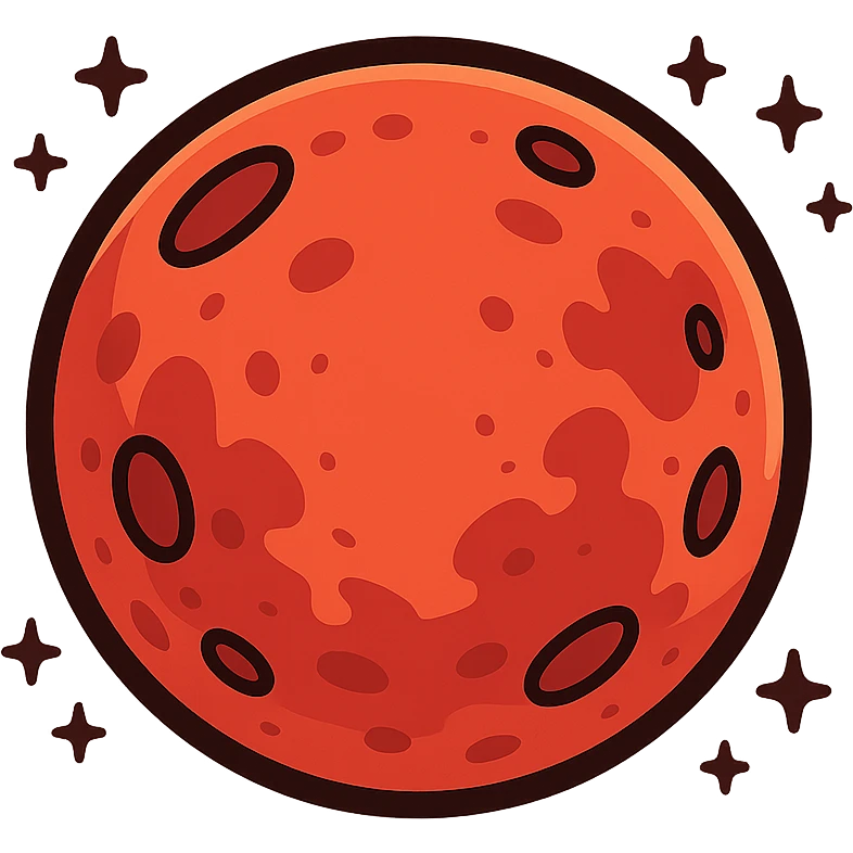 blood moon in general cartoon style emoji