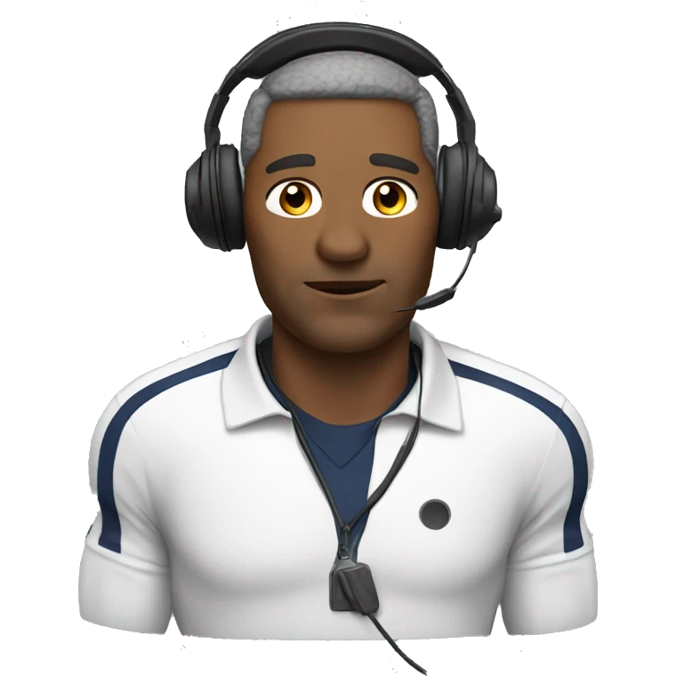 football coach with headset emoji