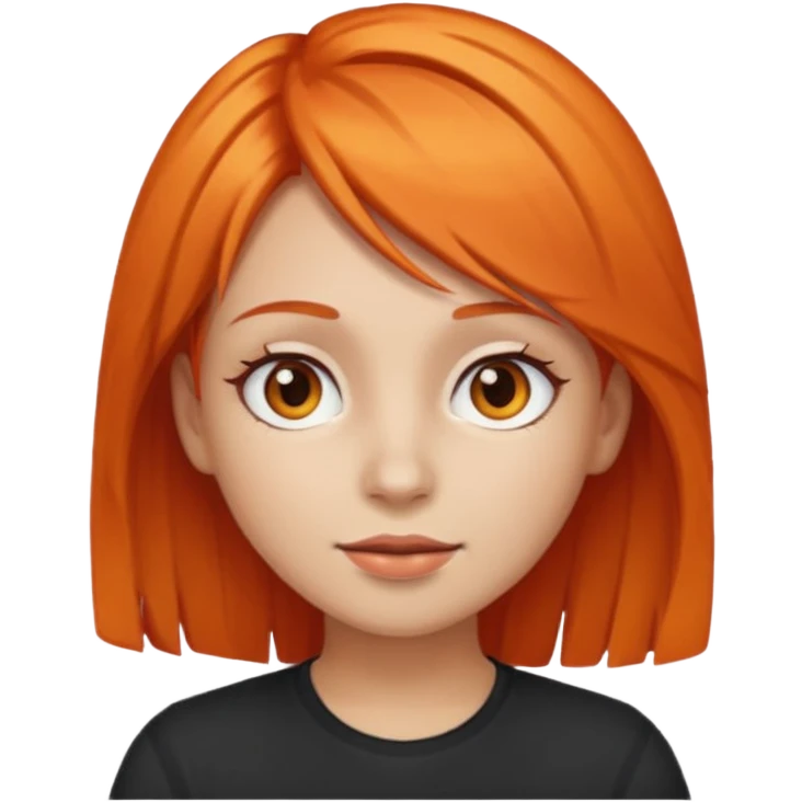Emoji girl with orange hair and brown eyes emoji