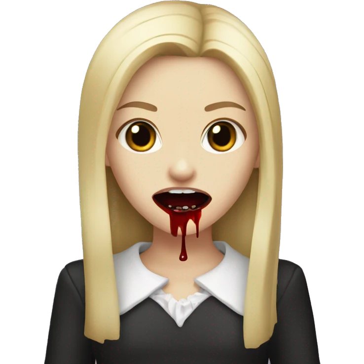vampire blond girl with blood in her mouth emoji
