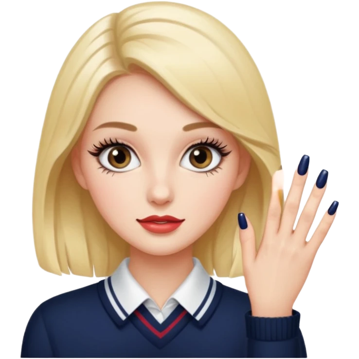 Preppy girl with long nails and long eye lashes emoji