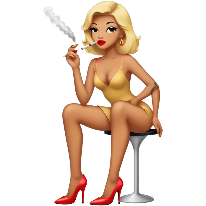 Poop chick heels cigarette lipstick emoji