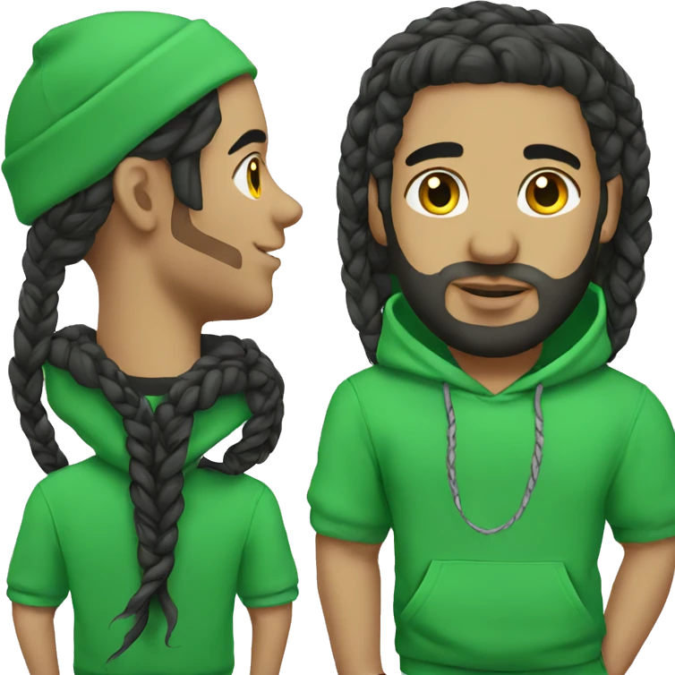 Drake with braids green hoodie emoji