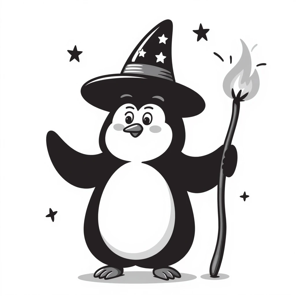 Penguin Wizard emoji