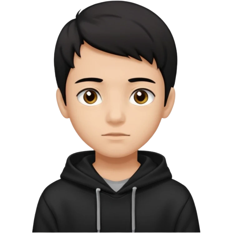 Chłopak ciemno brązowe oczy czarne włosy bluza czarna i taki bardziej żeby wyglądał na 18 latka emoji