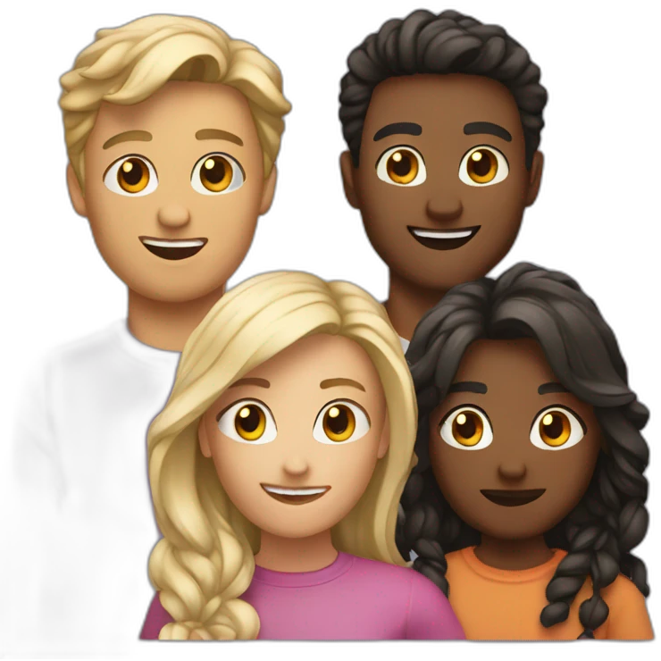 A group if four friends emoji