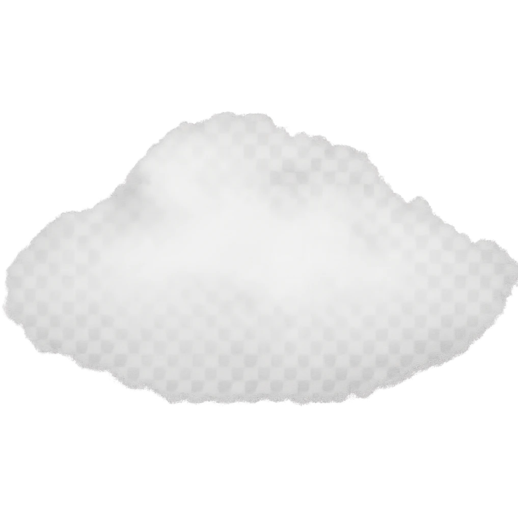 Make the mist cloud less dense, soft and airy, while keeping the transparent background. The style should remain consistent with the original image's airy and light appearance. emoji