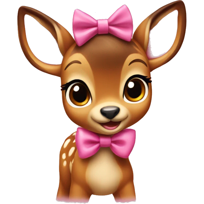 Bambi with a pink bow emoji