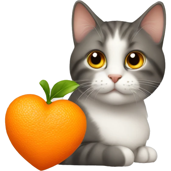cat and orange heart emoji