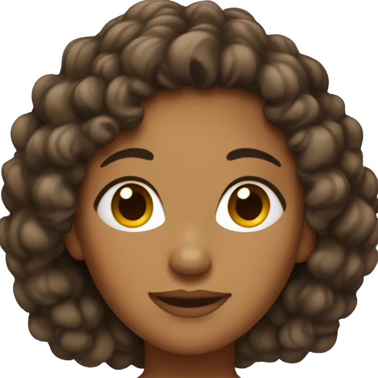brown woman with short curly hair emoji