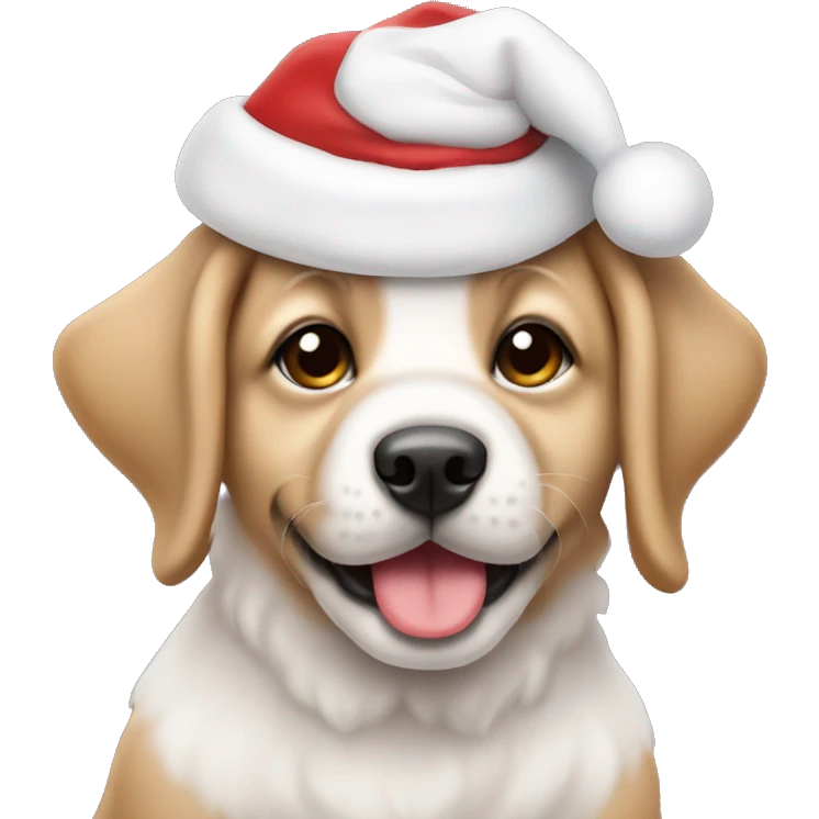 puppy with a santa hat emoji