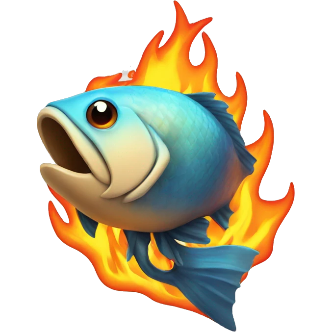 Fish on fire emoji