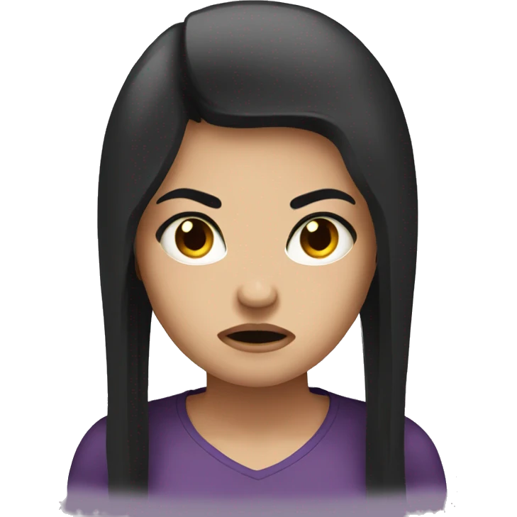 girl with black hair angry  emoji