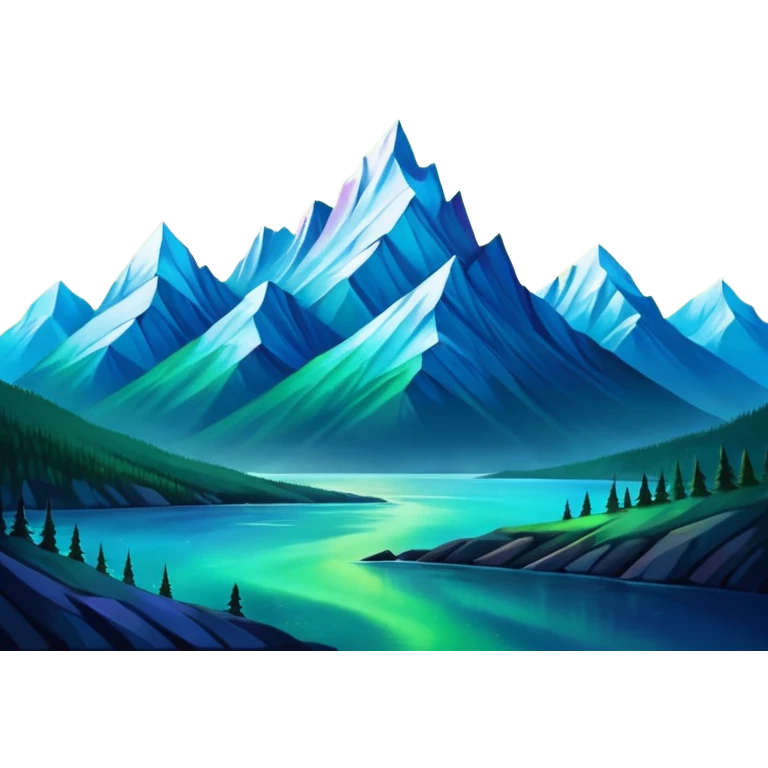 Northern Lights aesthetic mountains  emoji